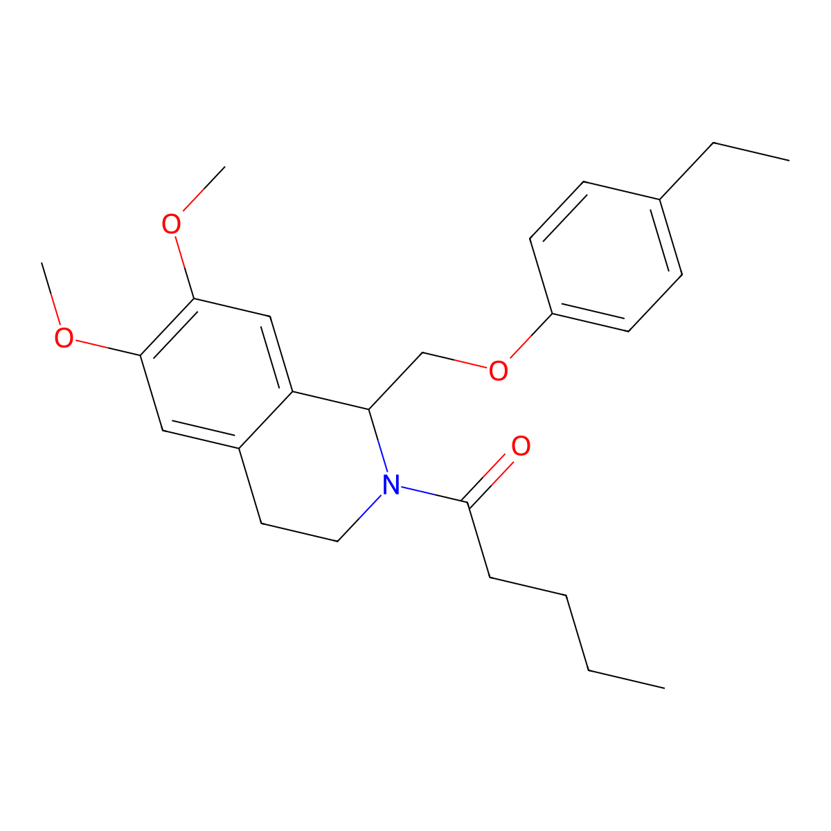 1-(1-((4-ethylphenoxy)methyl)-6,7-dimethoxy-3,4-dihydroisoquinolin-2(1H)-yl)pentan-1-one molecular structure, CAS 449764-84-5