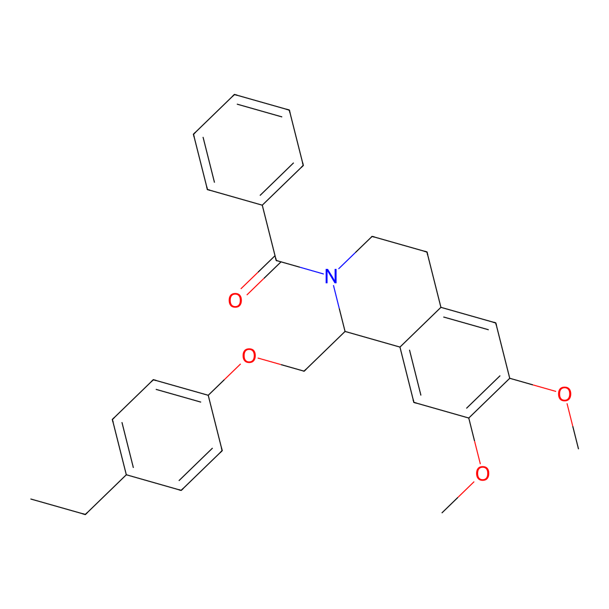 2-Benzoyl-1-[(4-ethylphenoxy)methyl]-6,7-dimethoxy-1,2,3,4-tetrahydroisoquinoline molecular structure, CAS 449764-96-9