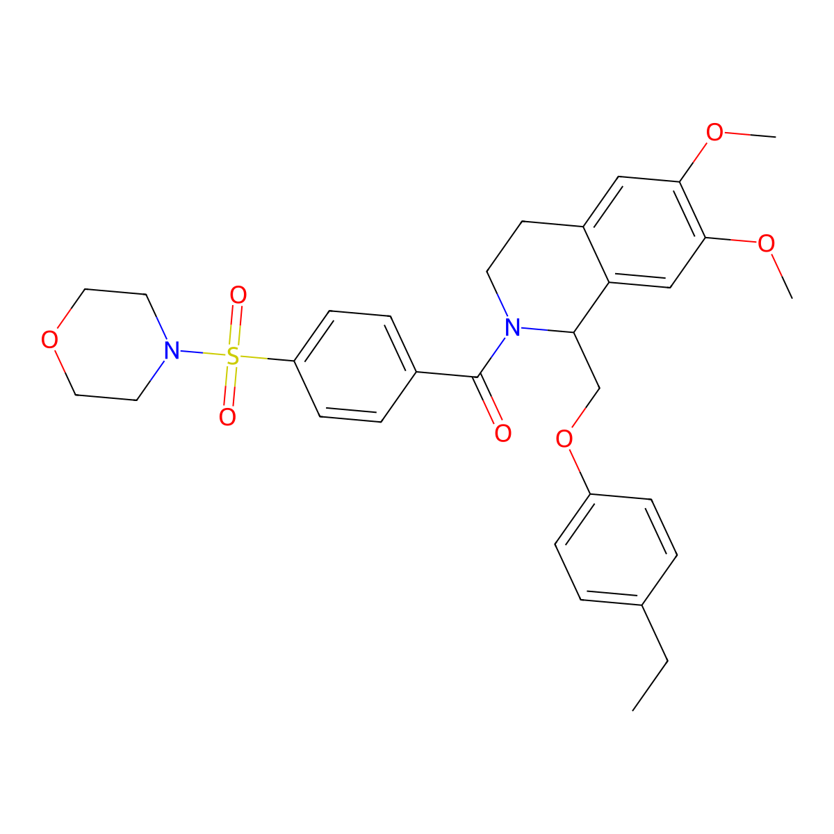 (1-((4-ethylphenoxy)methyl)-6,7-dimethoxy-3,4-dihydroisoquinolin-2(1H)-yl)(4-(morpholinosulfonyl)phenyl)methanone molecular structure, CAS 449765-15-5