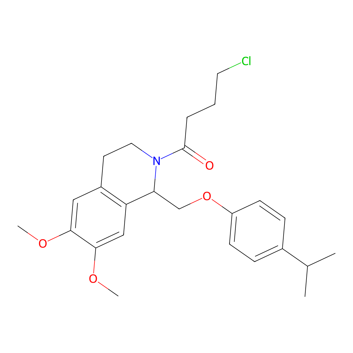 4-chloro-1-(1-((4-isopropylphenoxy)methyl)-6,7-dimethoxy-3,4-dihydroisoquinolin-2(1H)-yl)butan-1-one molecular structure, CAS 449765-23-5