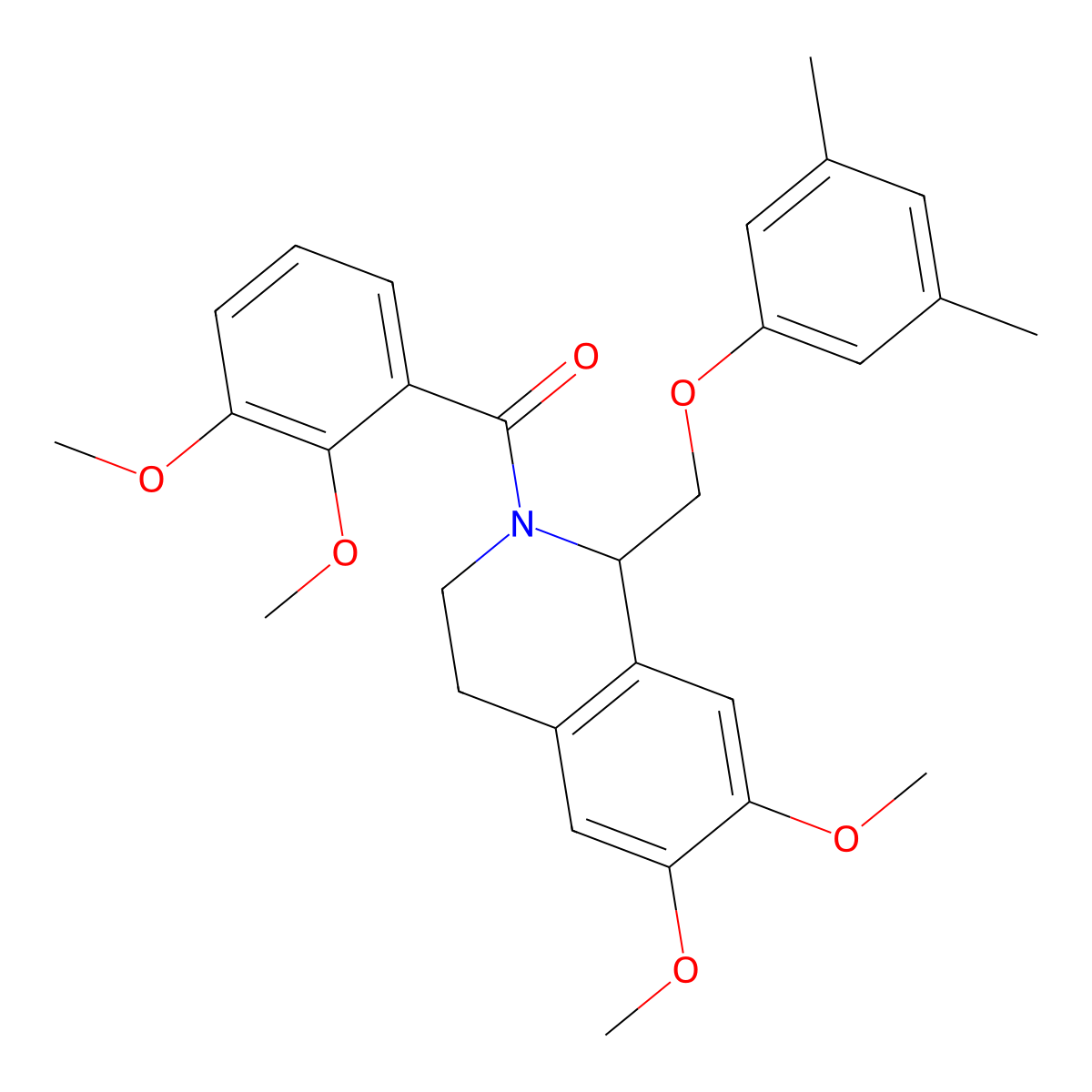 (2,3-dimethoxyphenyl)(1-((3,5-dimethylphenoxy)methyl)-6,7-dimethoxy-3,4-dihydroisoquinolin-2(1H)-yl)methanone molecular structure, CAS 449765-41-7