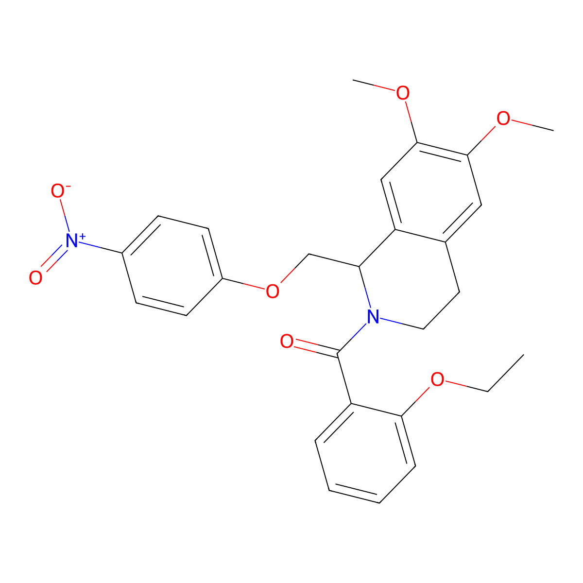 (6,7-dimethoxy-1-((4-nitrophenoxy)methyl)-3,4-dihydroisoquinolin-2(1H)-yl)(2-ethoxyphenyl)methanone molecular structure, CAS 449765-80-4