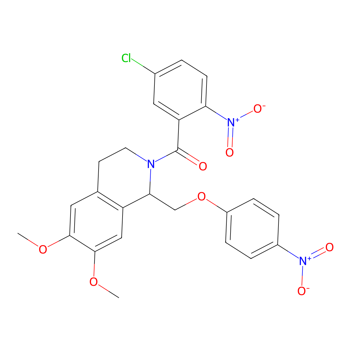 2-(5-Chloro-2-nitrobenzoyl)-6,7-dimethoxy-1-[(4-nitrophenoxy)methyl]-1,2,3,4-tetrahydroisoquinoline molecular structure, CAS 449765-88-2
