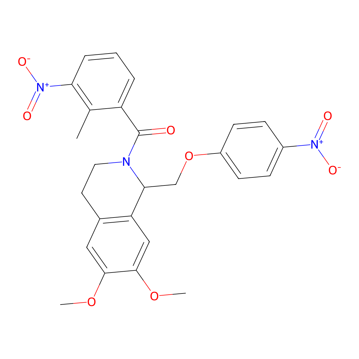 (6,7-dimethoxy-1-((4-nitrophenoxy)methyl)-3,4-dihydroisoquinolin-2(1H)-yl)(2-methyl-3-nitrophenyl)methanone molecular structure, CAS 449765-93-9
