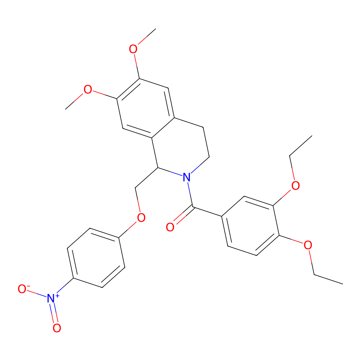 (3,4-diethoxyphenyl)(6,7-dimethoxy-1-((4-nitrophenoxy)methyl)-3,4-dihydroisoquinolin-2(1H)-yl)methanone molecular structure, CAS 449766-00-1