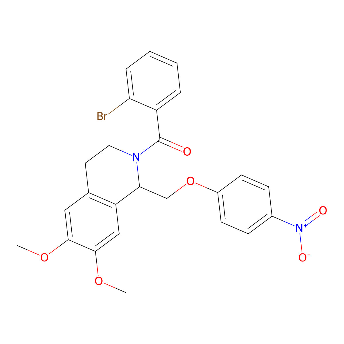(2-bromophenyl)(6,7-dimethoxy-1-((4-nitrophenoxy)methyl)-3,4-dihydroisoquinolin-2(1H)-yl)methanone molecular structure, CAS 449766-02-3