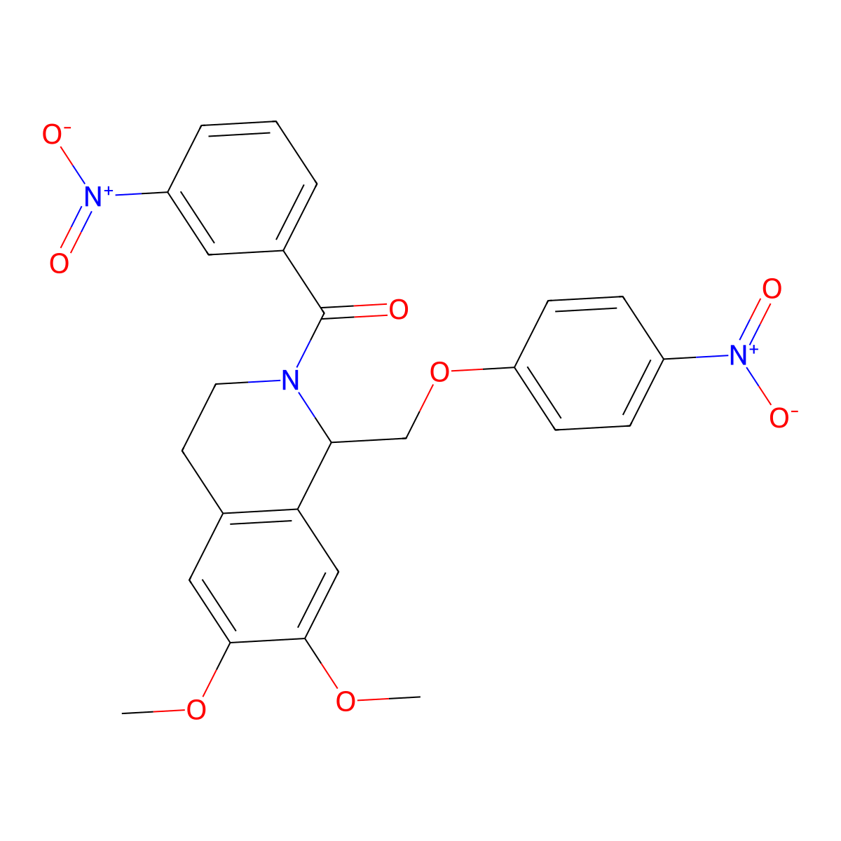 6,7-Dimethoxy-2-(3-nitrobenzoyl)-1-[(4-nitrophenoxy)methyl]-1,2,3,4-tetrahydroisoquinoline molecular structure, CAS 449766-07-8