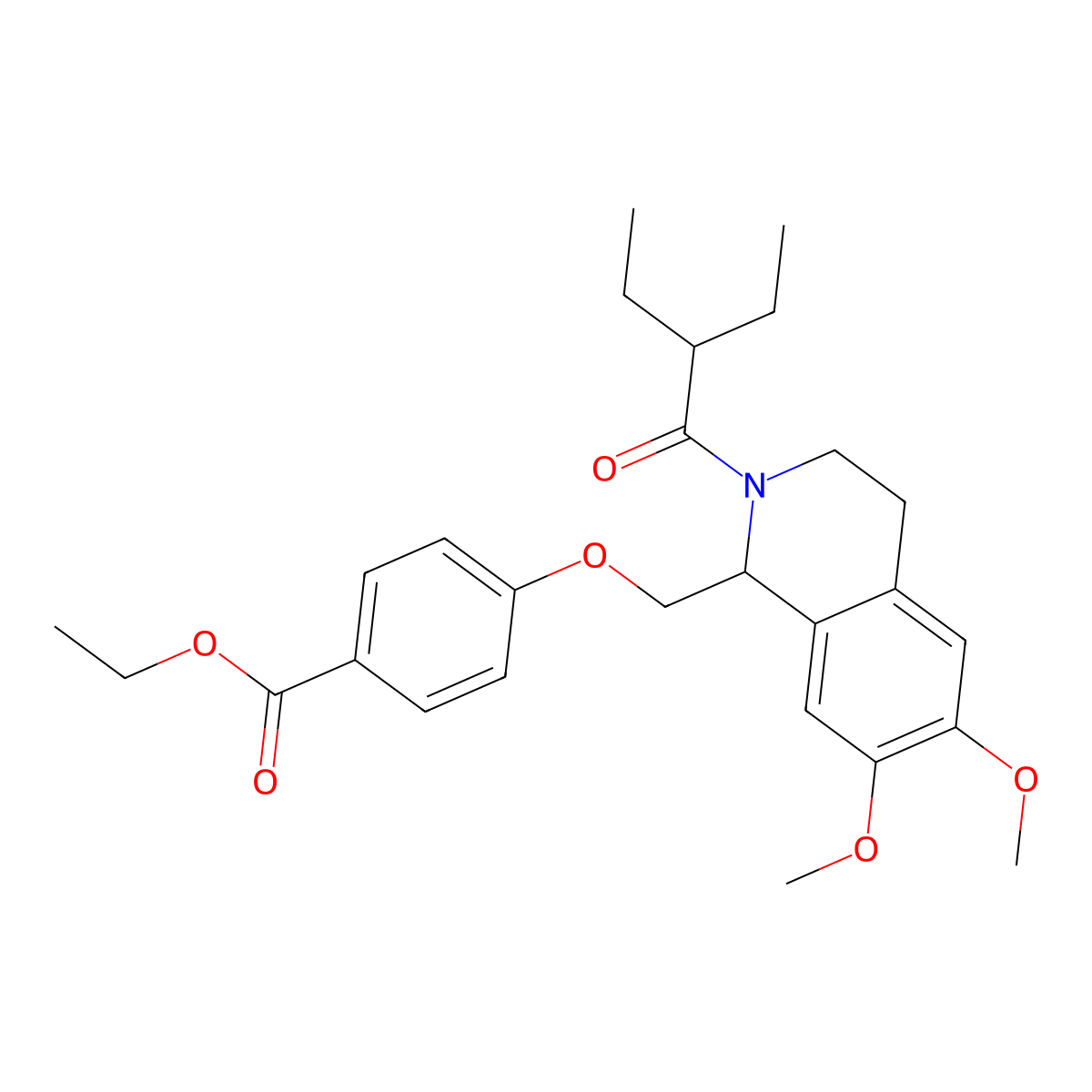 Ethyl 4-[[2-(2-ethylbutanoyl)-6,7-dimethoxy-3,4-dihydro-1H-isoquinolin-1-yl]methoxy]benzoate molecular structure, CAS 449766-37-4
