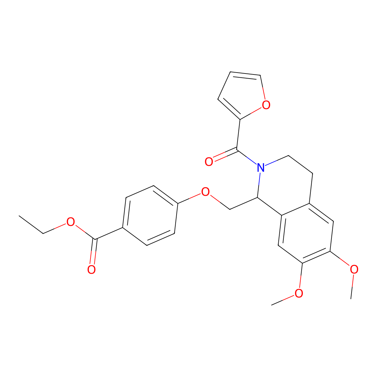 Ethyl 4-[[2-(furan-2-carbonyl)-6,7-dimethoxy-3,4-dihydro-1H-isoquinolin-1-yl]methoxy]benzoate molecular structure, CAS 449766-41-0