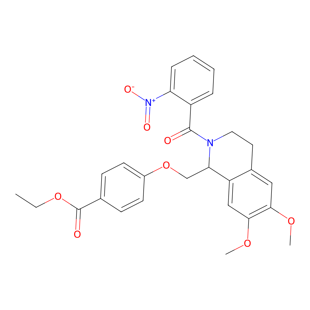 Ethyl 4-{[6,7-dimethoxy-2-(2-nitrobenzoyl)-1,2,3,4-tetrahydroisoquinolin-1-yl]methoxy}benzoate molecular structure, CAS 449766-76-1