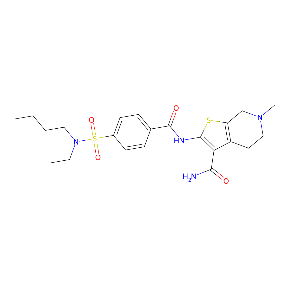 2-(4-(N-butyl-N-ethylsulfamoyl)benzamido)-6-methyl-4,5,6,7-tetrahydrothieno[2,3-c]pyridine-3-carboxamide molecular structure, CAS 449767-10-6