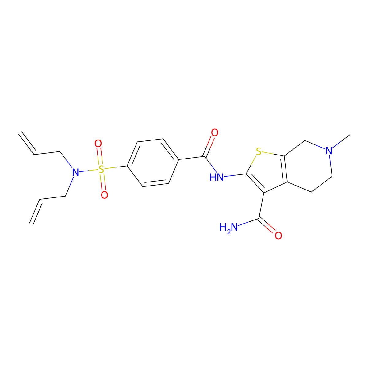2-(4-(N,N-diallylsulfamoyl)benzamido)-6-methyl-4,5,6,7-tetrahydrothieno[2,3-c]pyridine-3-carboxamide molecular structure, CAS 449767-13-9