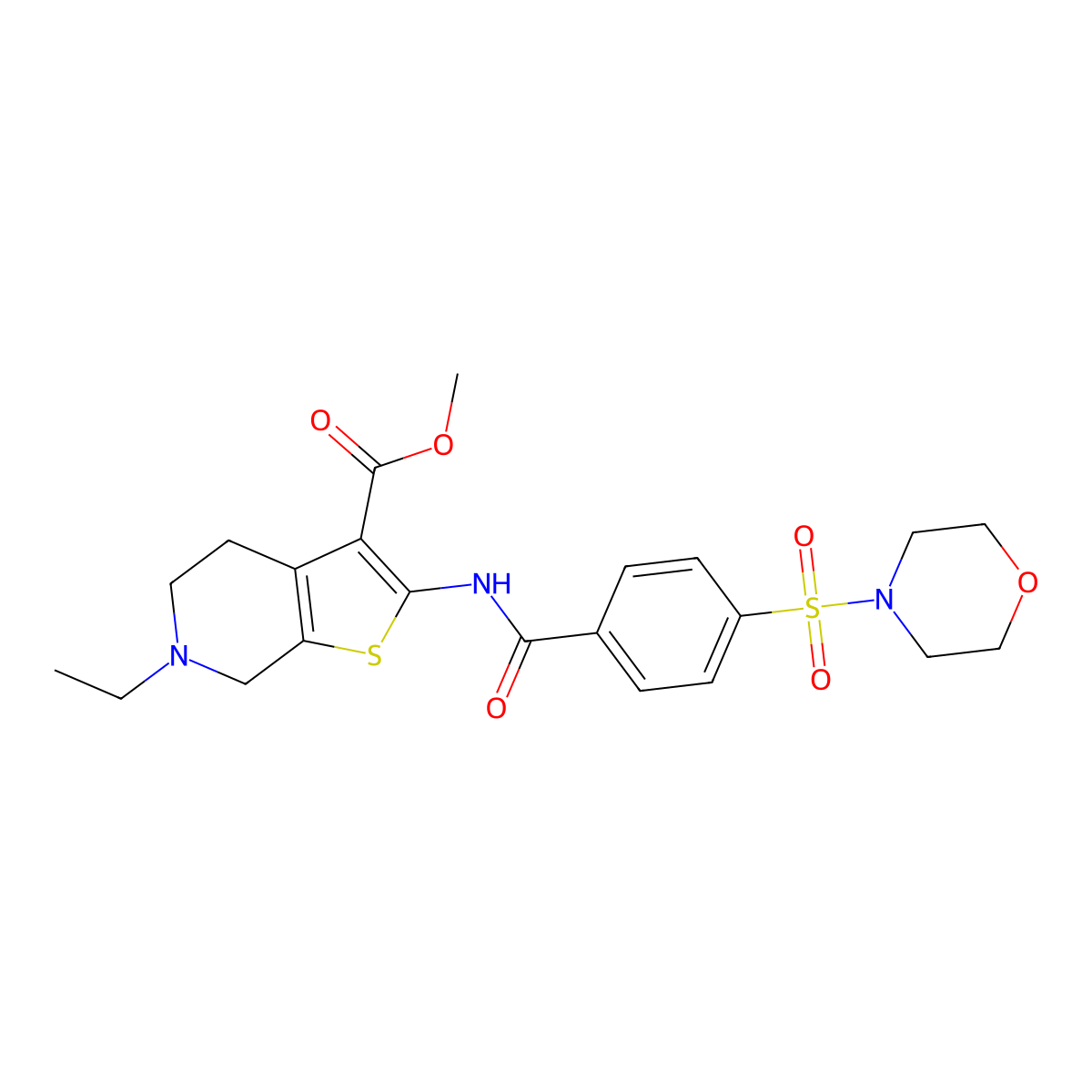 Methyl 6-ethyl-2-(4-(morpholinosulfonyl)benzamido)-4,5,6,7-tetrahydrothieno[2,3-c]pyridine-3-carboxylate molecular structure, CAS 449767-40-2