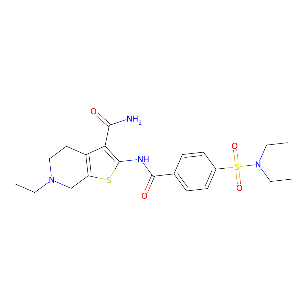 2-[[4-(diethylsulfamoyl)benzoyl]amino]-6-ethyl-5,7-dihydro-4H-thieno[2,3-c]pyridine-3-carboxamide molecular structure, CAS 449767-69-5