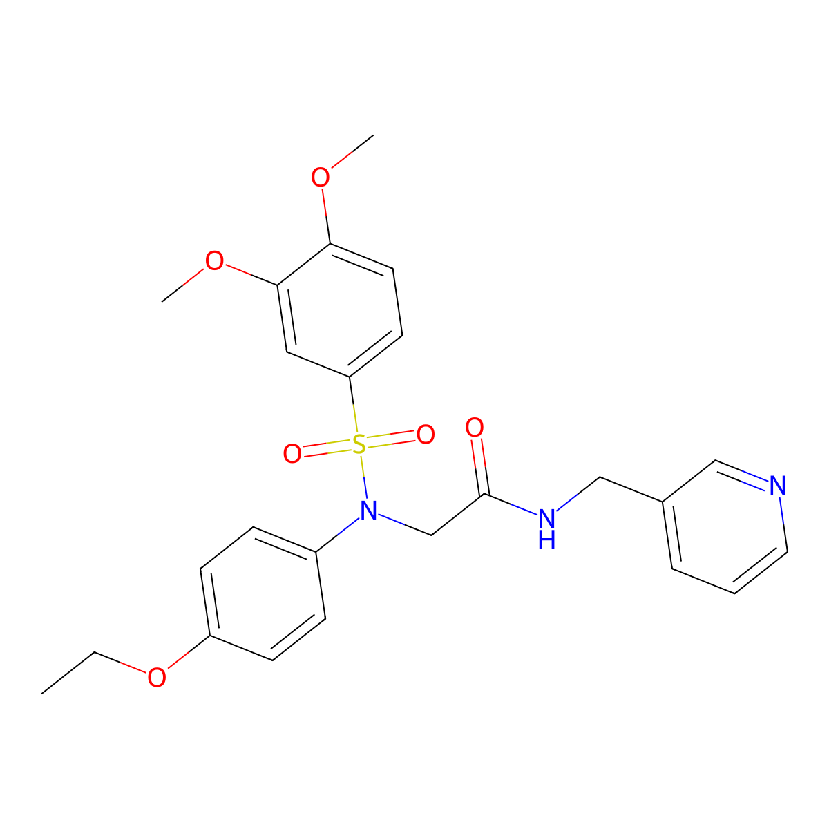 2-(N-(3,4-dimethoxyphenyl)sulfonyl-4-ethoxyanilino)-N-(pyridin-3-ylmethyl)acetamide molecular structure, CAS 449768-82-5