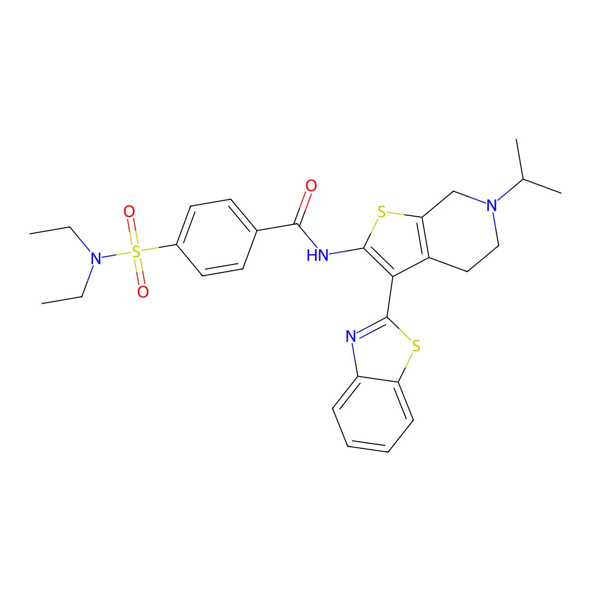 N-[3-(1,3-benzothiazol-2-yl)-6-propan-2-yl-5,7-dihydro-4H-thieno[2,3-c]pyridin-2-yl]-4-(diethylsulfamoyl)benzamide molecular structure, CAS 449768-83-6