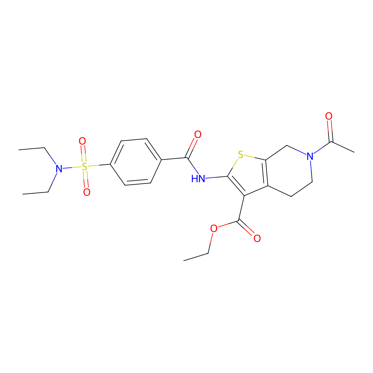 ethyl 6-acetyl-2-(4-(N,N-diethylsulfamoyl)benzamido)-4,5,6,7-tetrahydrothieno[2,3-c]pyridine-3-carboxylate molecular structure, CAS 449769-31-7
