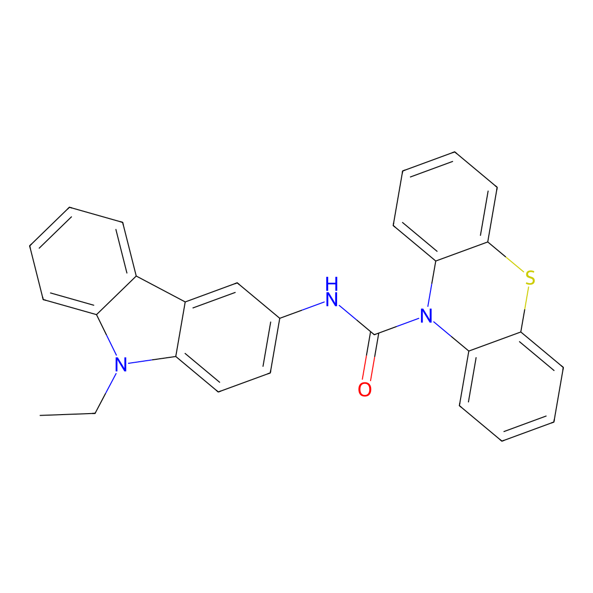 N-(9-ethylcarbazol-3-yl)phenothiazine-10-carboxamide molecular structure, CAS 449769-64-6