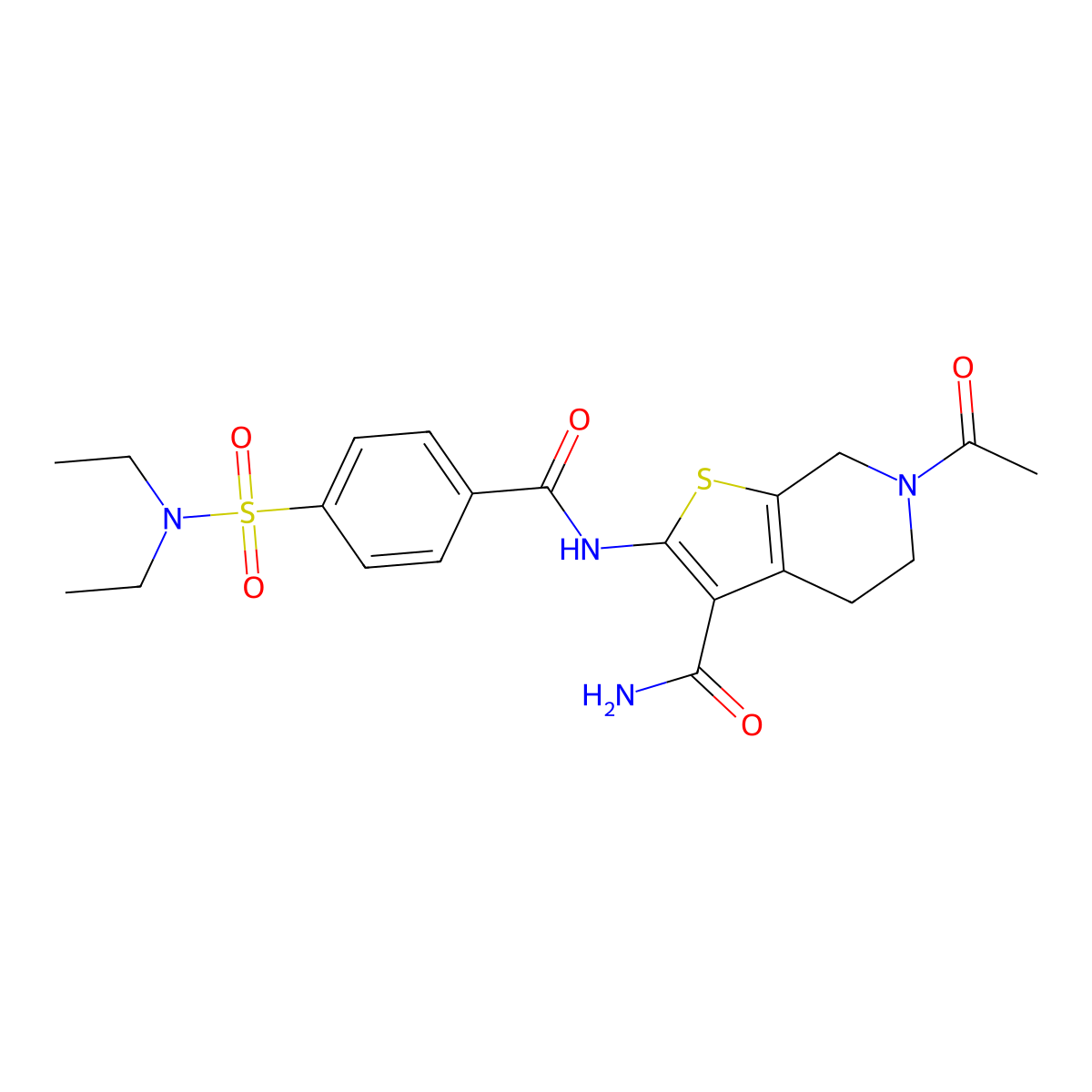 6-acetyl-2-(4-(N,N-diethylsulfamoyl)benzamido)-4,5,6,7-tetrahydrothieno[2,3-c]pyridine-3-carboxamide molecular structure, CAS 449769-73-7
