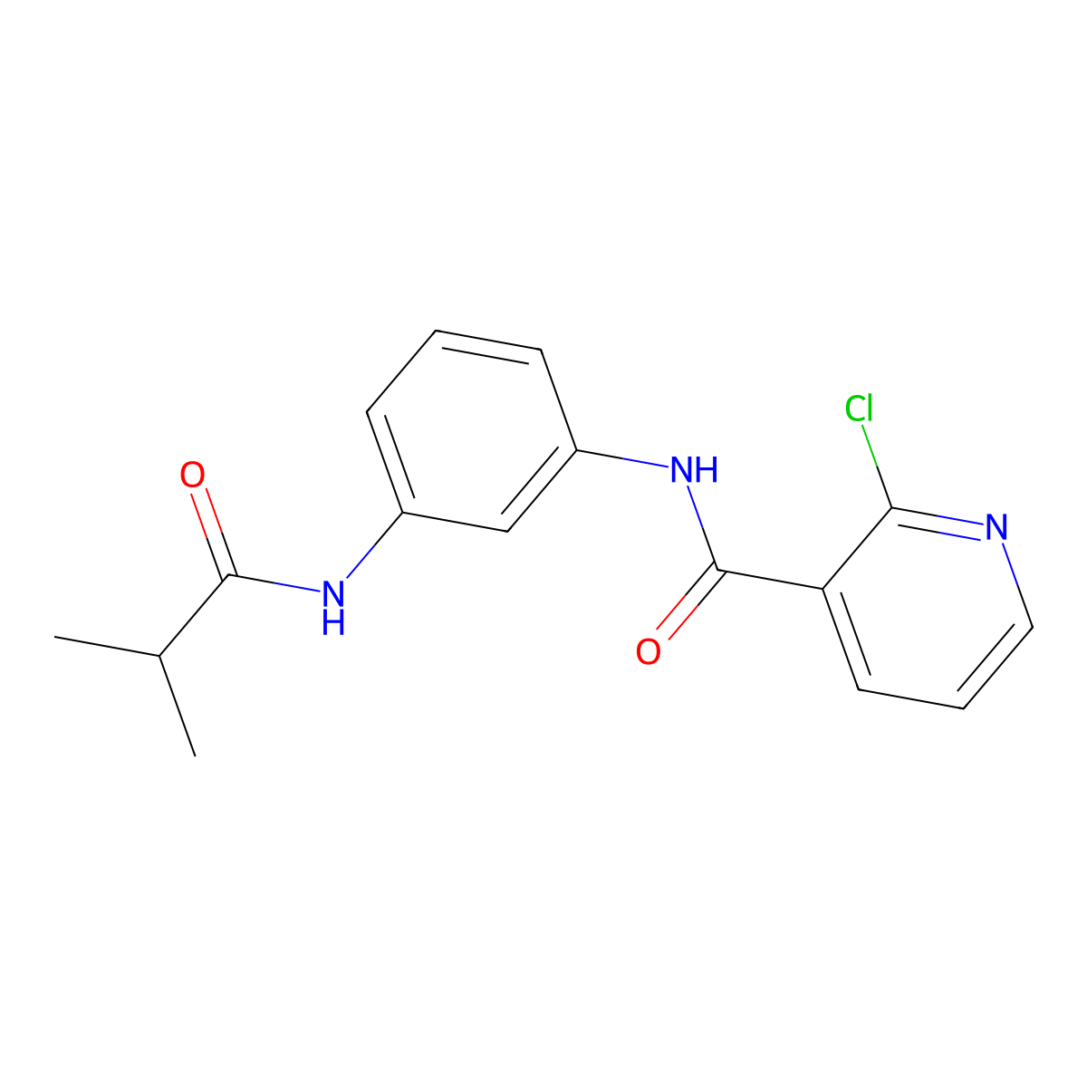 2-chloro-N-[3-(isobutyrylamino)phenyl]nicotinamide molecular structure, CAS 449771-08-8