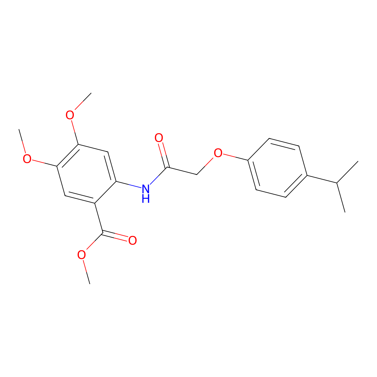 Methyl 4,5-dimethoxy-2-[[2-(4-propan-2-ylphenoxy)acetyl]amino]benzoate molecular structure, CAS 449772-08-1