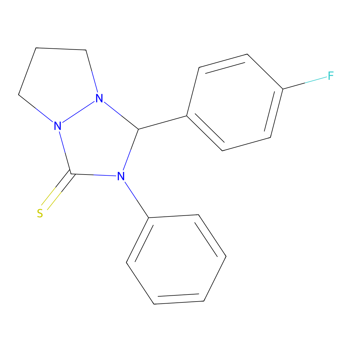 1-(4-Fluorophenyl)-2-phenyl-1,5,6,7-tetrahydropyrazolo[1,2-a][1,2,4]triazole-3-thione molecular structure, CAS 449773-37-9