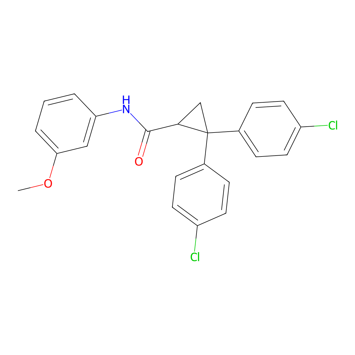 2,2-bis(4-chlorophenyl)-N-(3-methoxyphenyl)cyclopropane-1-carboxamide molecular structure, CAS 449773-44-8