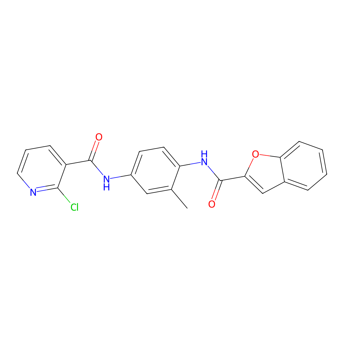 N-{4-[(1-benzofuran-2-ylcarbonyl)amino]-3-methylphenyl}-2-chloronicotinamide molecular structure, CAS 449773-65-3