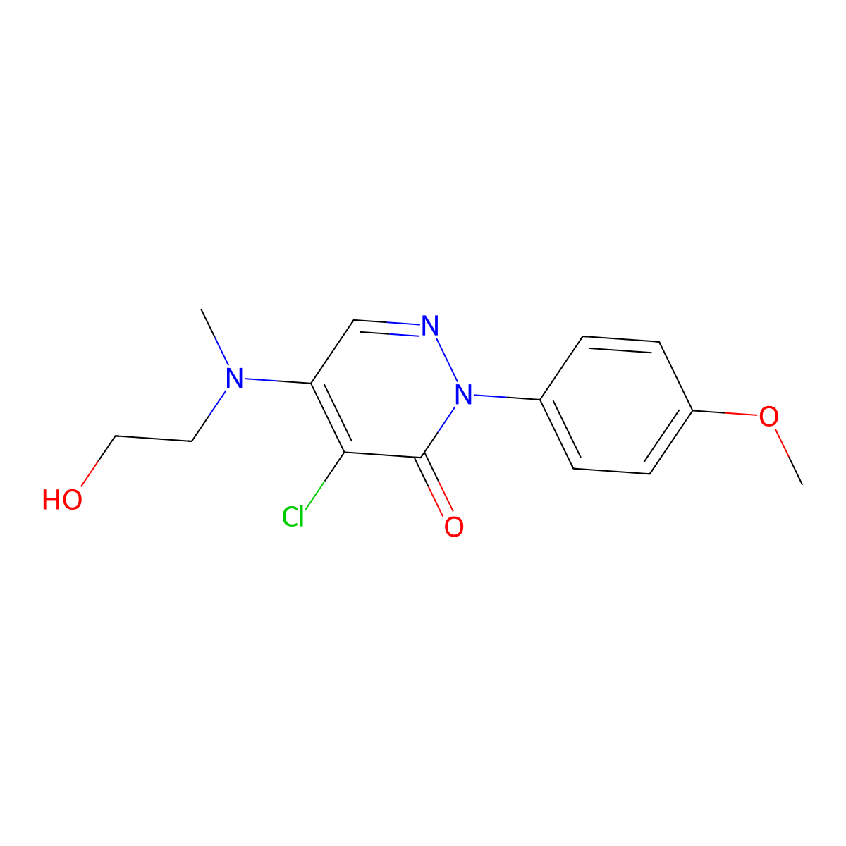 4-chloro-5-[(2-hydroxyethyl)(methyl)amino]-2-(4-methoxyphenyl)-3(2H)-pyridazinone molecular structure, CAS 449778-65-8