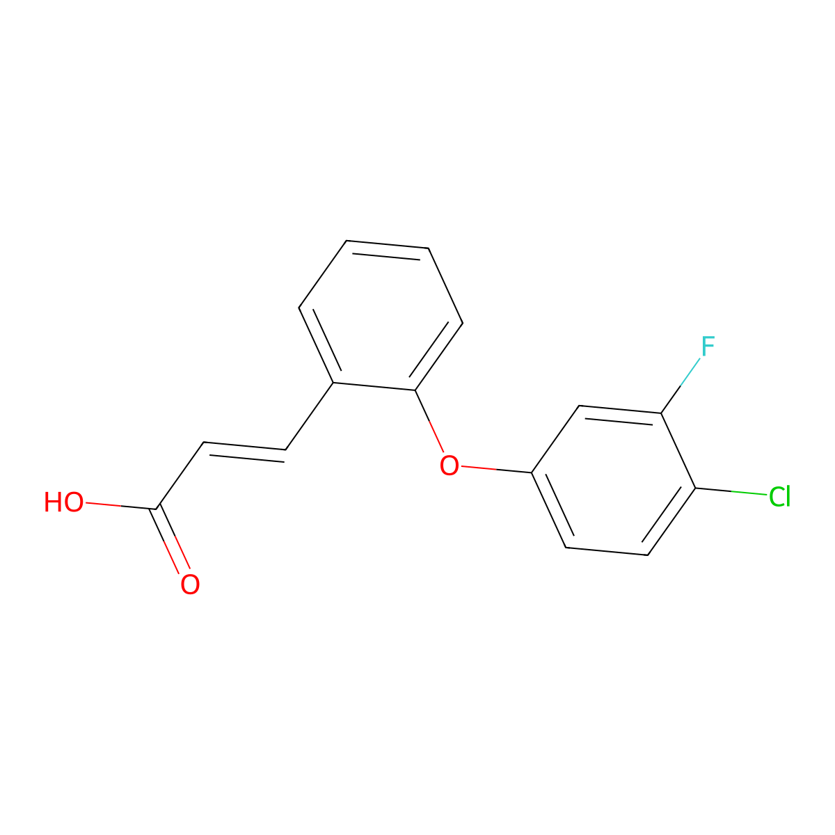 3-[2-(4-Chloro-3-fluorophenoxy)phenyl]acrylic acid molecular structure, CAS 449778-67-0