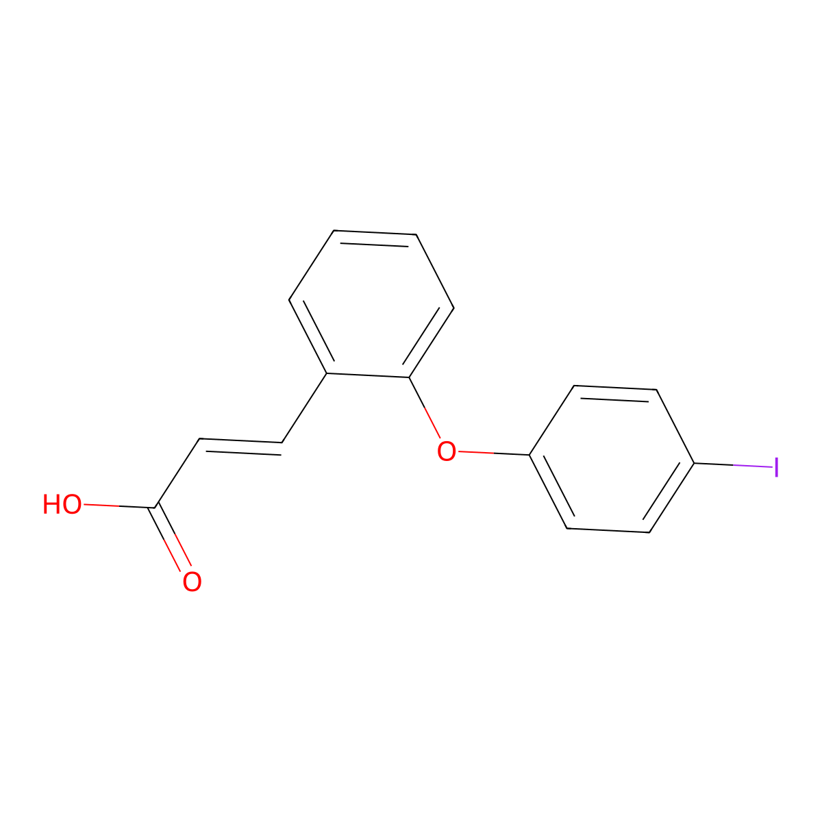 (2E)-3-[2-(4-iodophenoxy)phenyl]prop-2-enoic acid molecular structure, CAS 449778-80-7