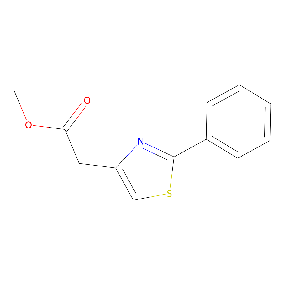 Methyl 2-(2-phenylthiazol-4-yl)acetate molecular structure, CAS 449780-22-7