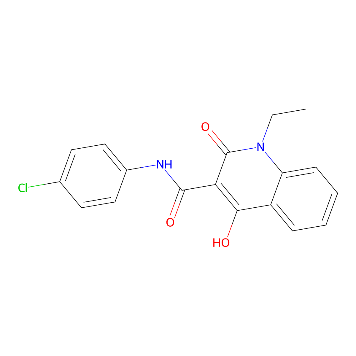 N-(4-chlorophenyl)-1-ethyl-4-hydroxy-2-oxo-1,2-dihydroquinoline-3-carboxamide molecular structure, CAS 449781-71-9