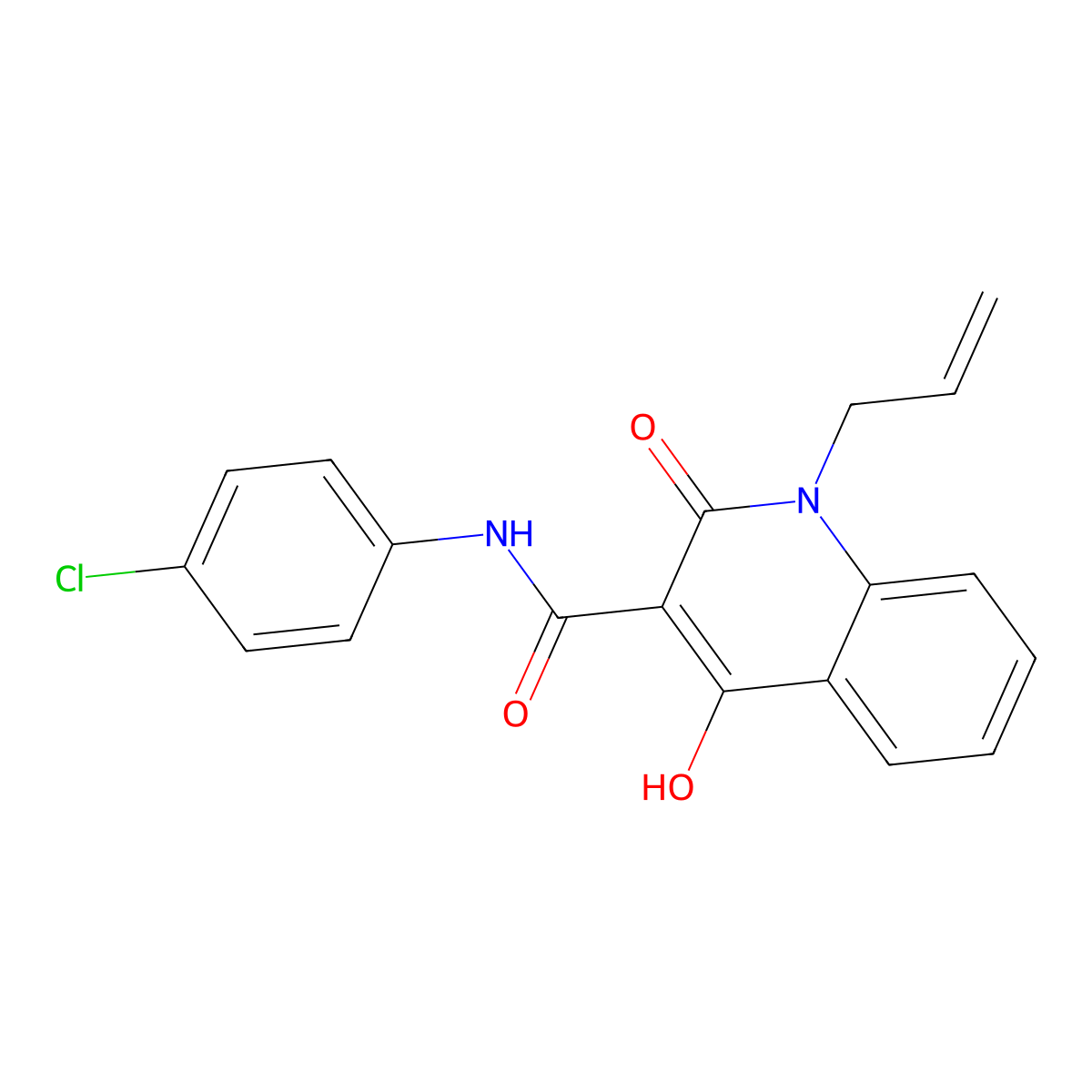 N-(4-chlorophenyl)-4-hydroxy-2-oxo-1-(prop-2-en-1-yl)-1,2-dihydroquinoline-3-carboxamide molecular structure, CAS 449781-73-1