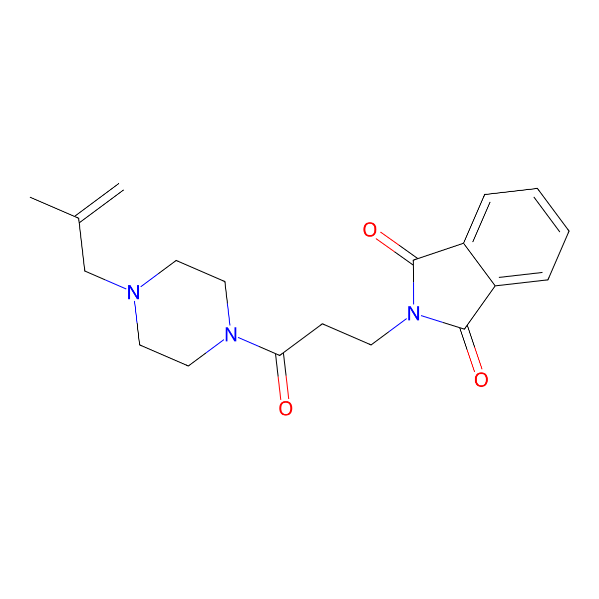 2-[3-[4-(2-Methylprop-2-enyl)piperazin-1-yl]-3-oxopropyl]isoindole-1,3-dione molecular structure, CAS 449782-30-3