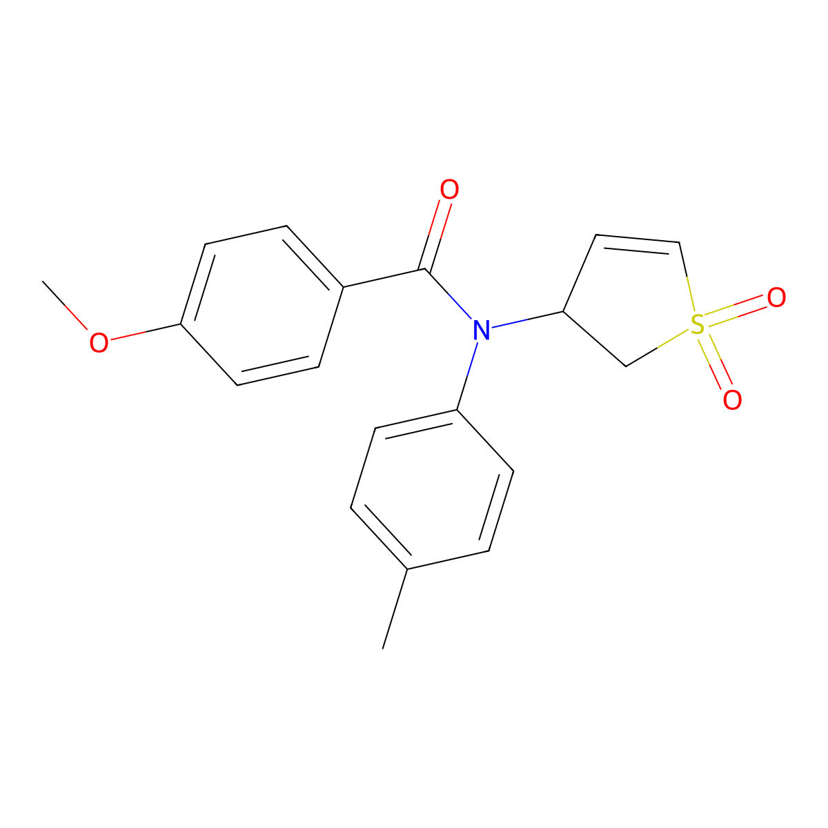 N-(1,1-dioxido-2,3-dihydrothiophen-3-yl)-4-methoxy-N-(p-tolyl)benzamide molecular structure, CAS 449782-88-1