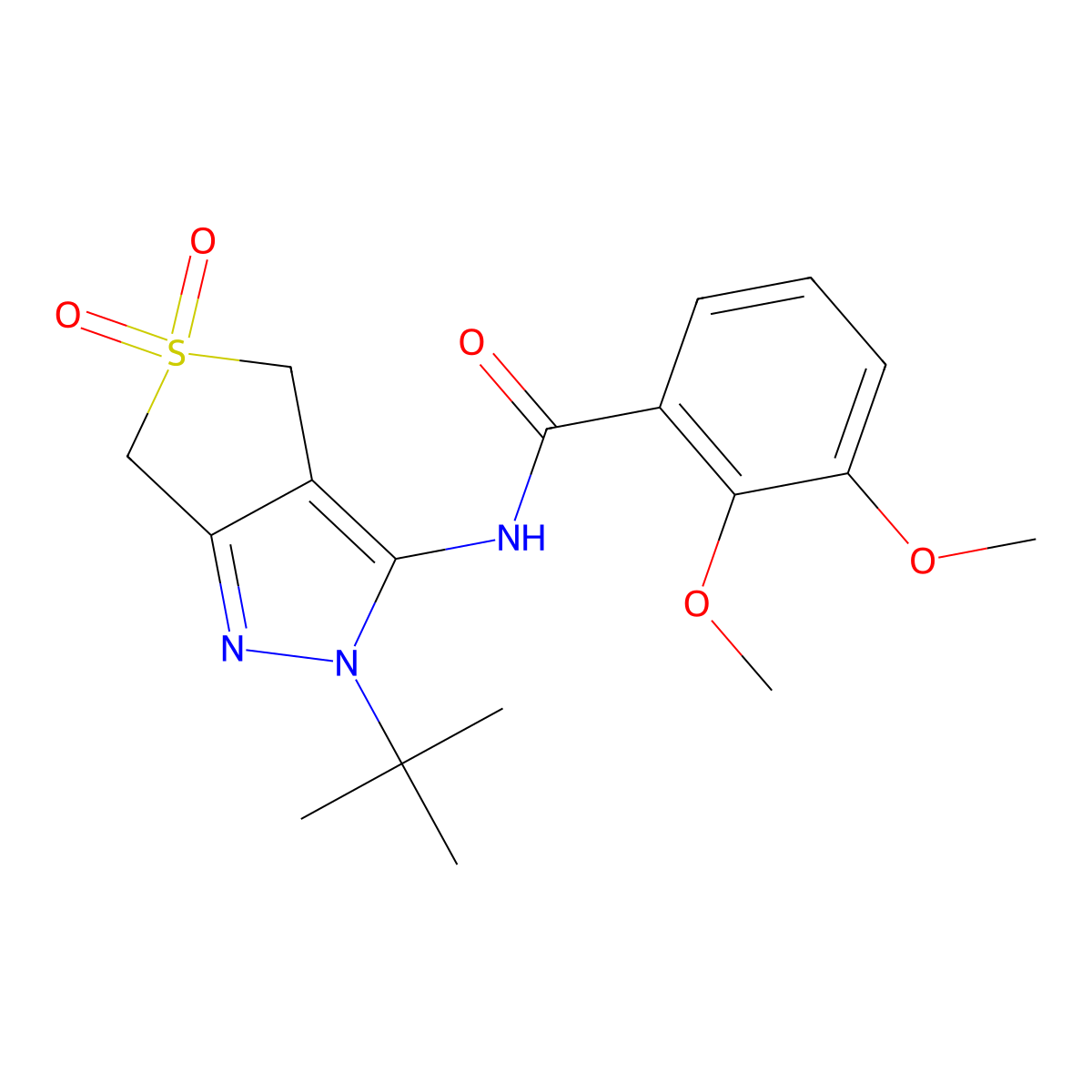 N-(2-tert-butyl-5,5-dioxo-4,6-dihydrothieno[3,4-c]pyrazol-3-yl)-2,3-dimethoxybenzamide molecular structure, CAS 449784-51-4
