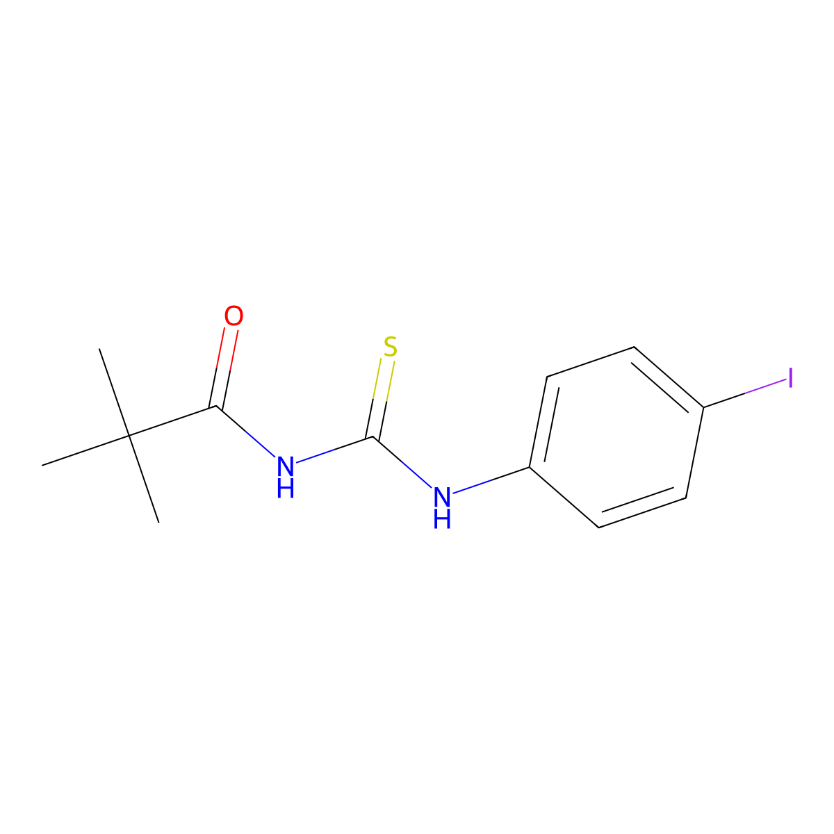 N-[(4-iodophenyl)carbamothioyl]-2,2-dimethylpropanamide molecular structure, CAS 449788-16-3
