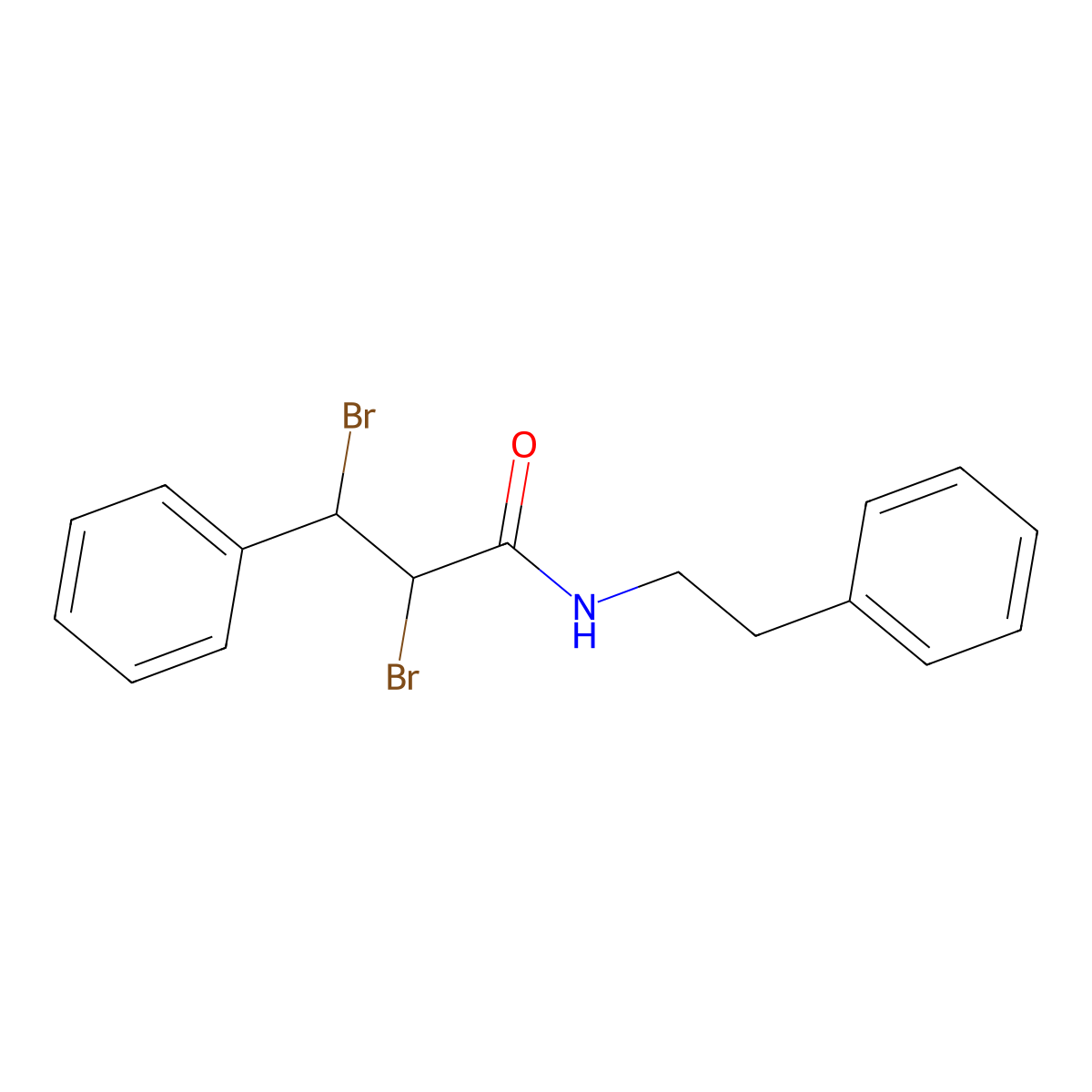 2,3-dibromo-N-phenethyl-3-phenylpropanamide molecular structure, CAS 449788-25-4