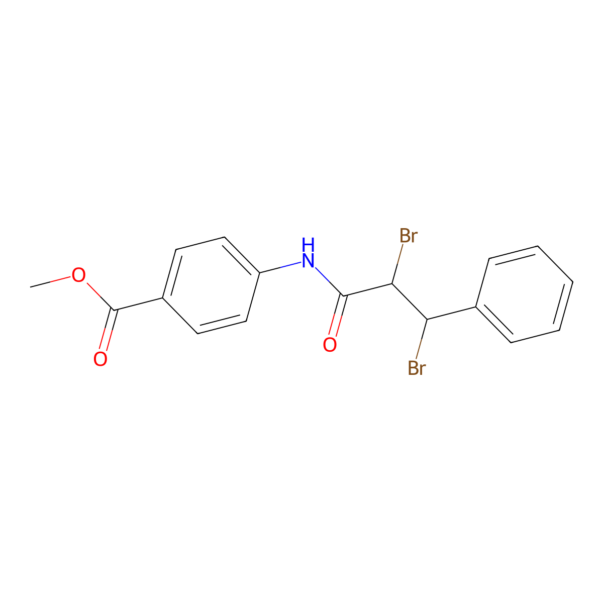 Methyl 4-(2,3-dibromo-3-phenylpropanamido)benzoate molecular structure, CAS 449788-64-1