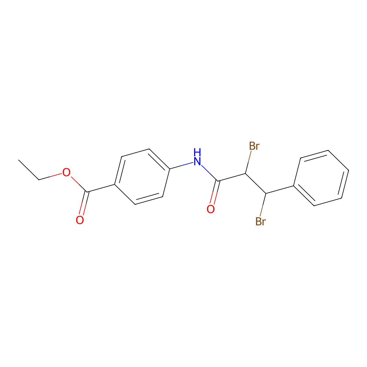 Ethyl 4-(2,3-dibromo-3-phenylpropanamido)benzoate molecular structure, CAS 449788-70-9