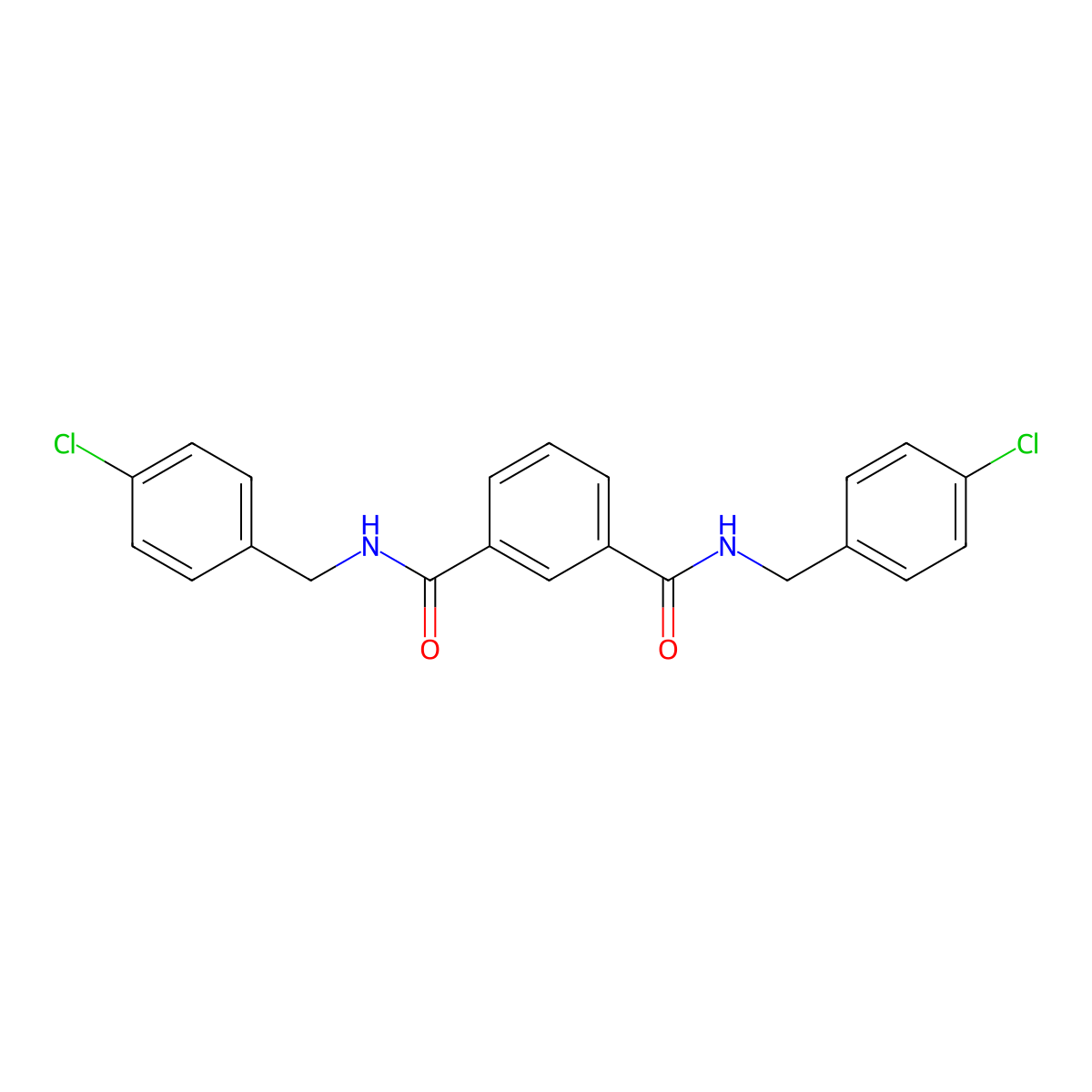 N~1~,N~3~-bis(4-chlorobenzyl)isophthalamide molecular structure, CAS 449790-36-7