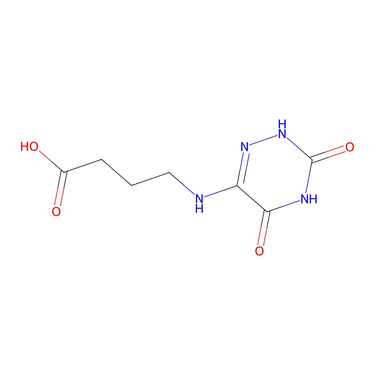 4-((3,5-Dioxo-2,3,4,5-tetrahydro-1,2,4-triazin-6-yl)amino)butanoic acid molecular structure, CAS 449793-30-0