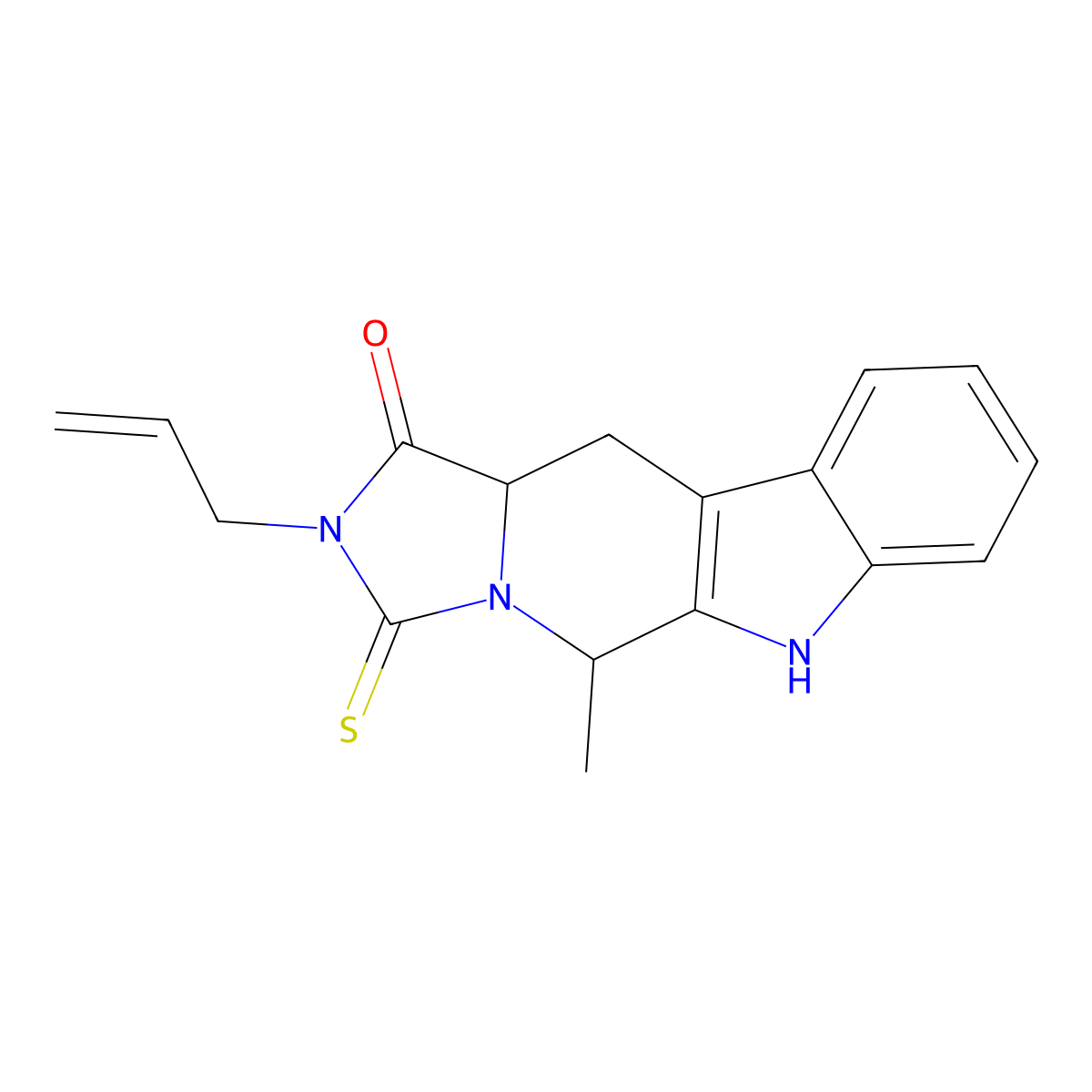 2-allyl-5-methyl-3-thioxo-2,3,5,6,11,11a-hexahydro-1H-imidazo[5',1':6,1]pyrido[3,4-b]indol-1-one molecular structure, CAS 449797-06-2