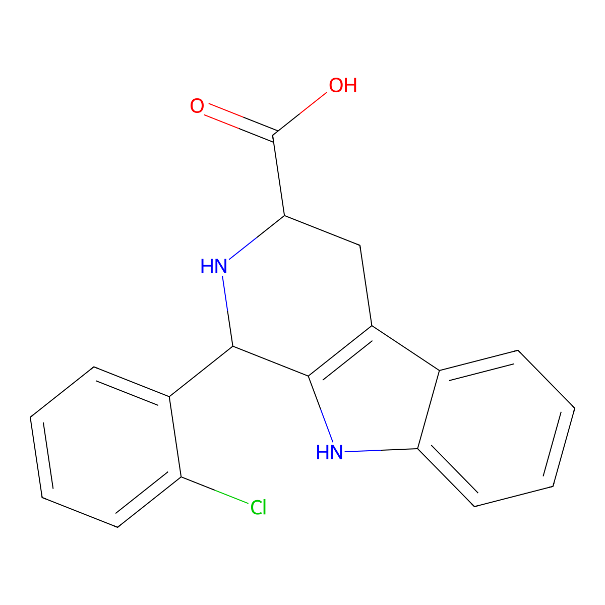 1-(2-chlorophenyl)-2,3,4,9-tetrahydro-1H-pyrido[3,4-b]indole-3-carboxylic acid molecular structure, CAS 449797-42-6