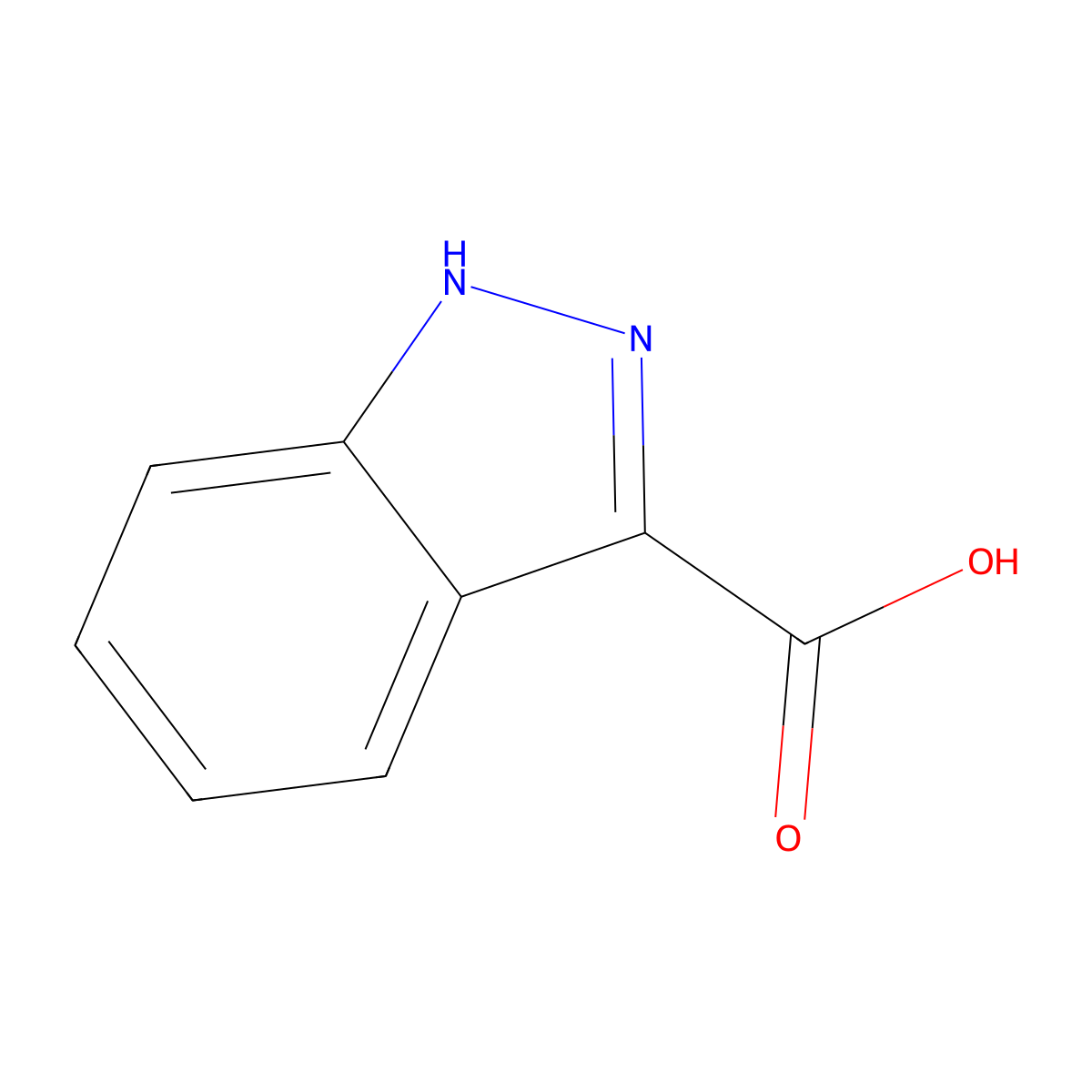 Indazole-3-carboxylic acid molecular structure, CAS 4498-67-3