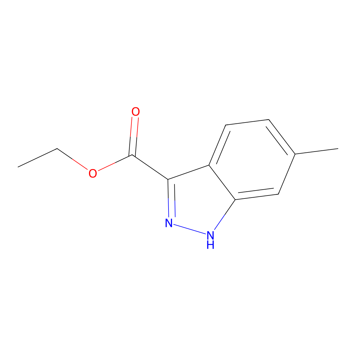 6-Methyl-1H-indazole-3-carboxylic acid ethyl ester molecular structure, CAS 4498-69-5