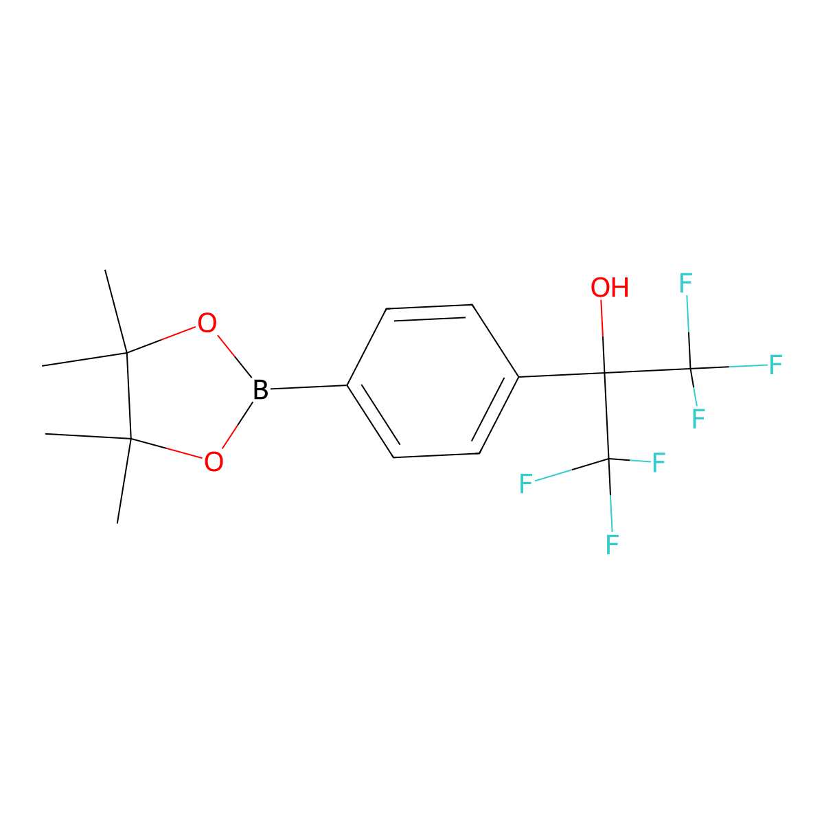 1,1,1,3,3,3-Hexafluoro-2-(4-(4,4,5,5-tetramethyl-1,3,2-dioxaborolan-2-yl)phenyl)propan-2-ol molecular structure, CAS 449804-09-5