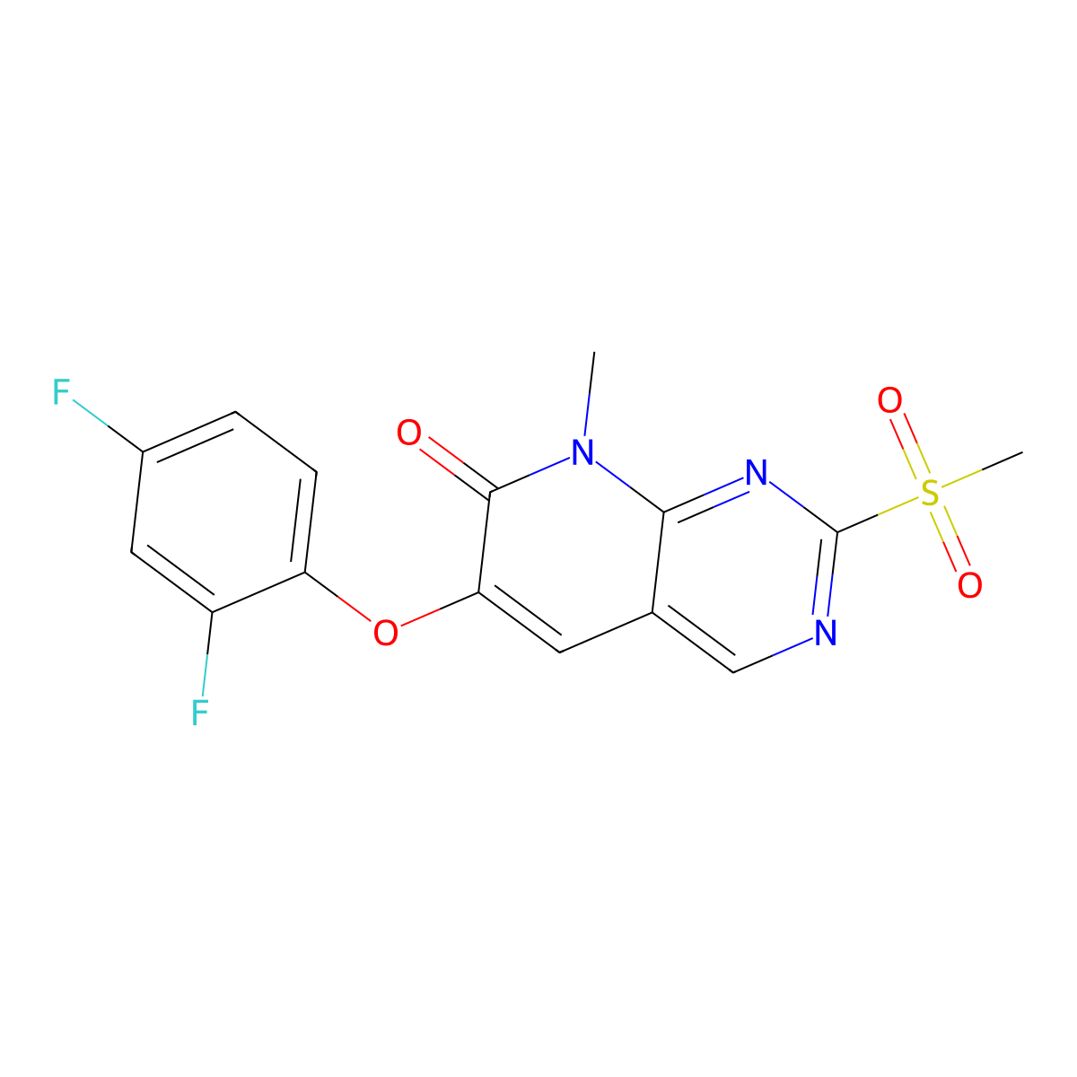 6-(2,4-Difluorophenoxy)-8-methyl-2-(methylsulfonyl)pyrido[2,3-d]pyrimidin-7(8h)-one molecular structure, CAS 449808-50-8