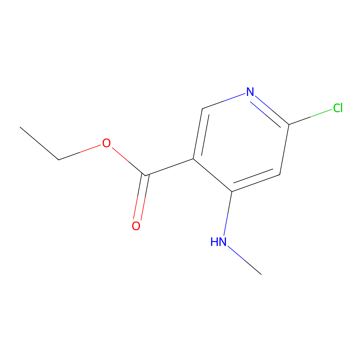 Ethyl 6-chloro-4-(methylamino)pyridine-3-carboxylate molecular structure, CAS 449811-28-3